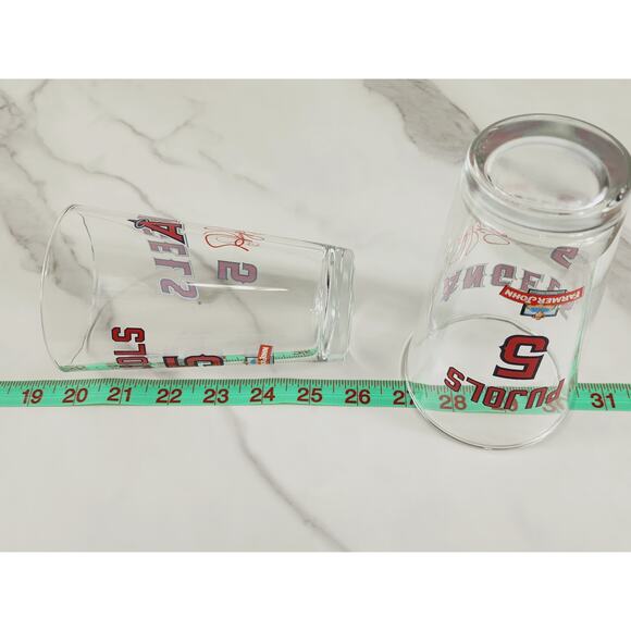 LA Angels Albert Pujols #5 Pint Beer Glass 16oz Drinkware 5 1/2" Tumbler x2 - Picture 13 of 13